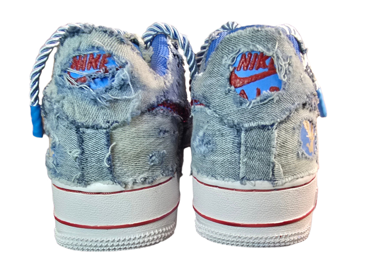 Custom Rhinestone Encrusted Denim Love/Hate AF1