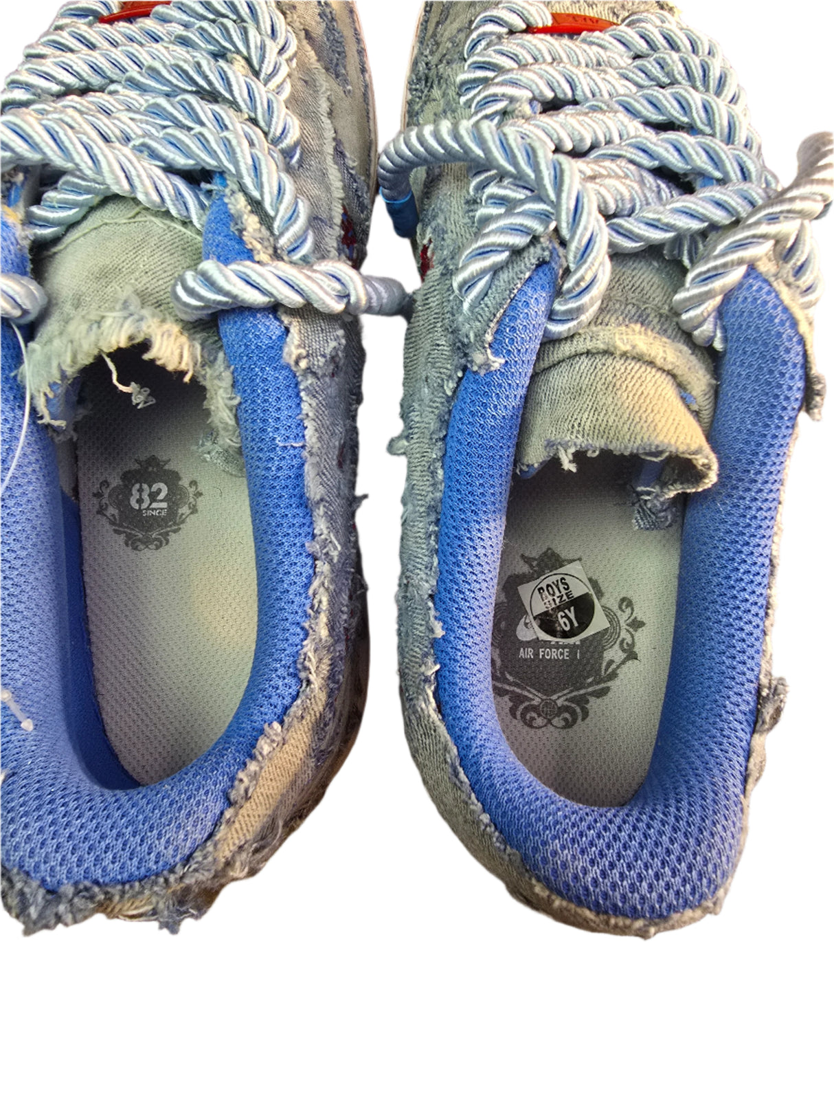 Custom Rhinestone Encrusted Denim Love/Hate AF1