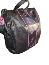 custom blk and pink paris bag