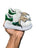 green and white teddy bear shoes with tan rope laces